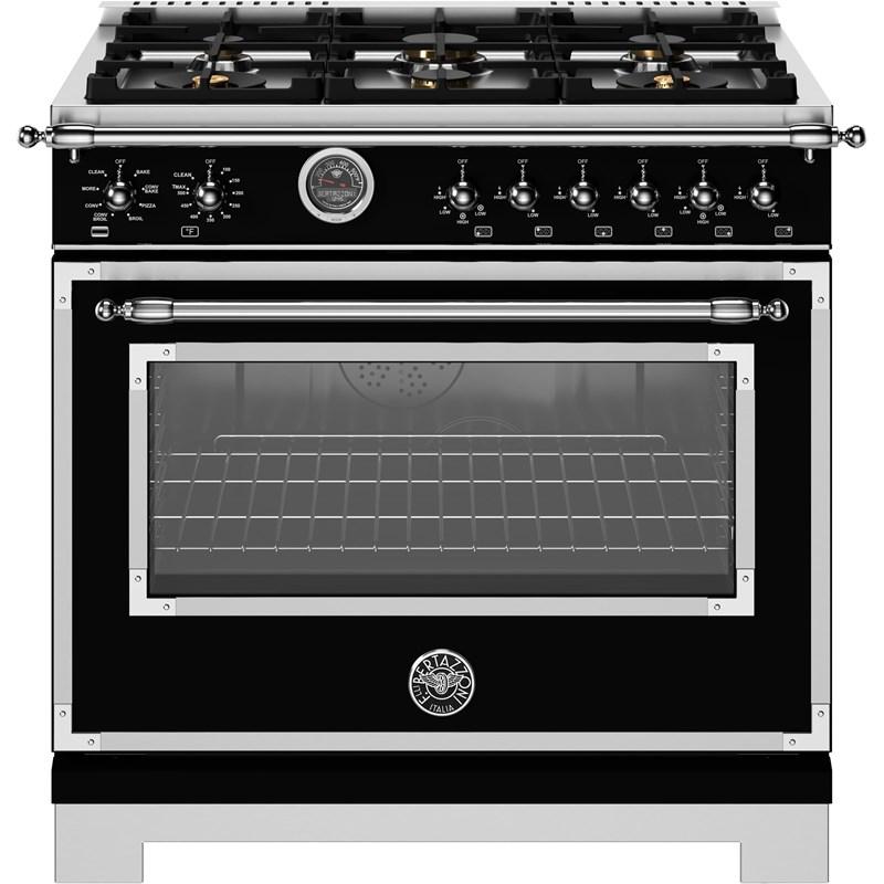 Bertazzoni-Black-Dual Fuel HER366BCFEPNET